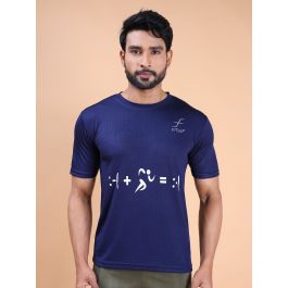 FITasF Frown to Smile Running T Shirt for Men-Navy Blue
